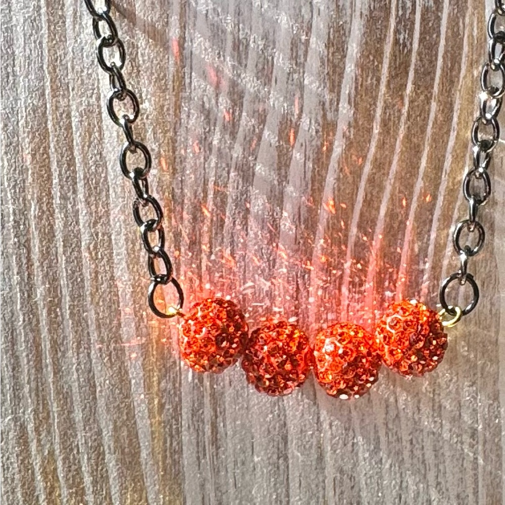Dainty Orange & Black Necklace